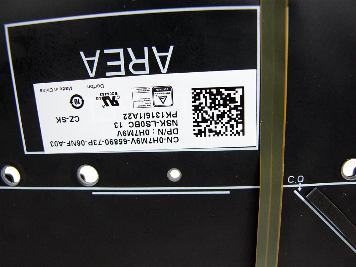 H7M9V DELL XPS 9343 9350 9360 slovenská podsvícená klávesnice